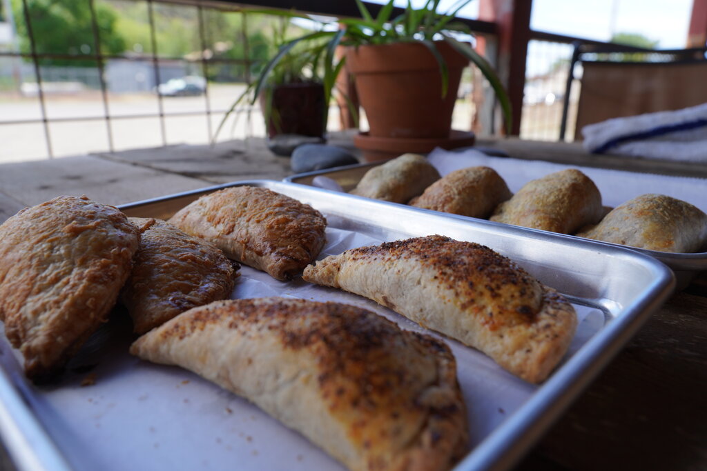 Trays of fresh hand pies.